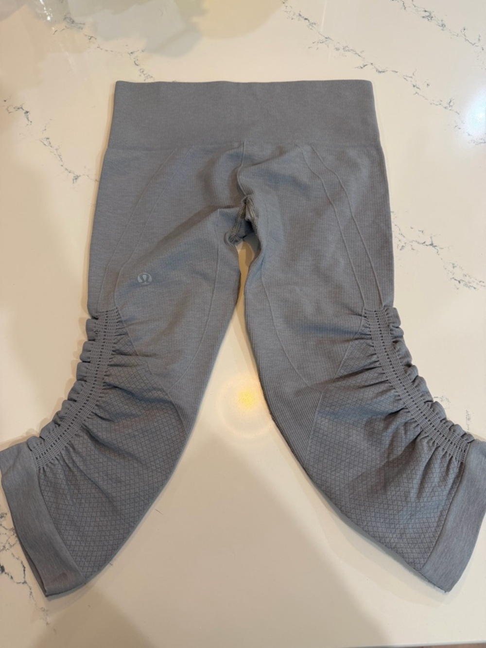 lululemon athletica Gray Ruched Capri Leggings